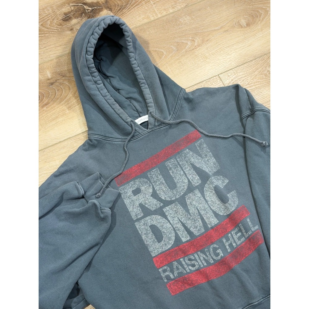 Daydreamer Run DMC Raising Hell Hoodie Charcoal Gray Medium Oversized USA